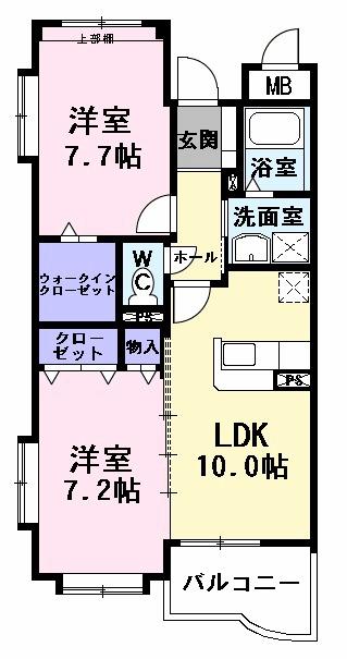 グランポート泉(2LDK/3階)の間取り写真