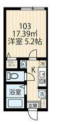 ラフィーネ生田2(1K/1階)の間取り写真