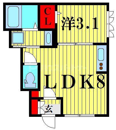 タウンセレッソ(1LDK/1階)の間取り写真