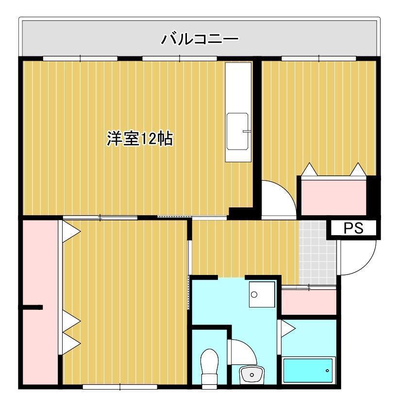 スカイコート敷戸(2LDK/3階)の間取り写真