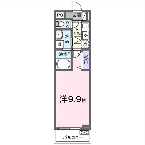 ブリュージュ テラス(1K/1階)の間取り写真