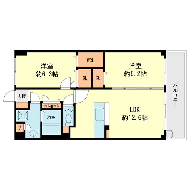 ベル フルール(2LDK/3階)の間取り写真