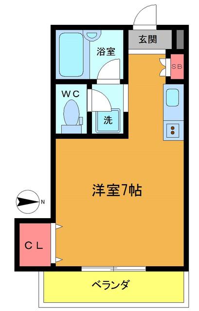 SKビル(ワンルーム/5階)の間取り写真
