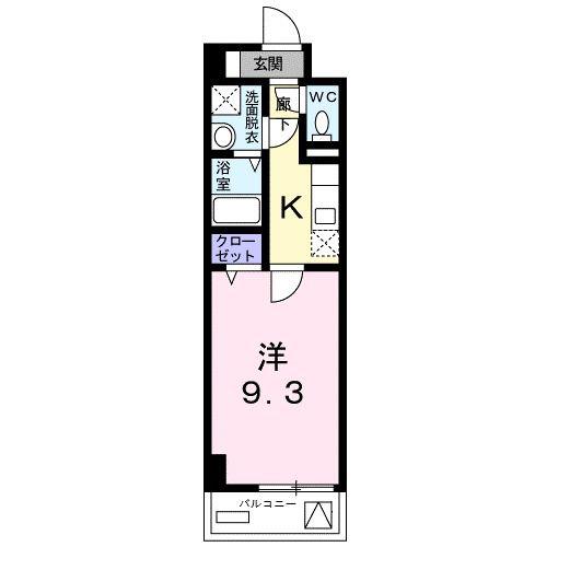 プレシュ磯子(1K/4階)の間取り写真
