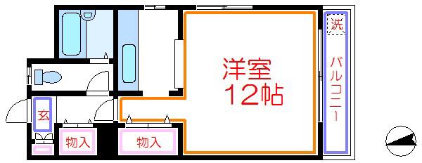 コーポ茜(ワンルーム/2階)の間取り写真