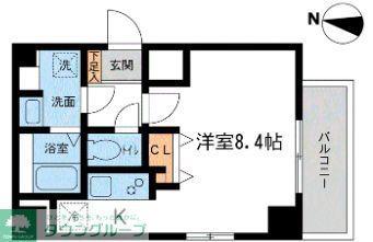 S-FORT湘南平塚(ワンルーム/6階)の間取り写真