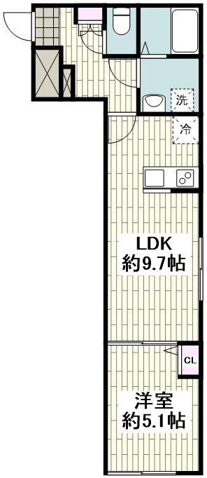 パークルームス西蒲田(1LDK/2階)の間取り写真