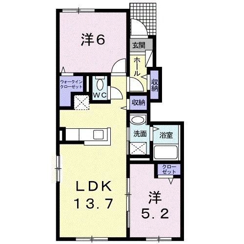 イミリ アペックス(2LDK/1階)の間取り写真