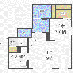 HILLS SAPPOROV(1LDK/4階)の間取り写真