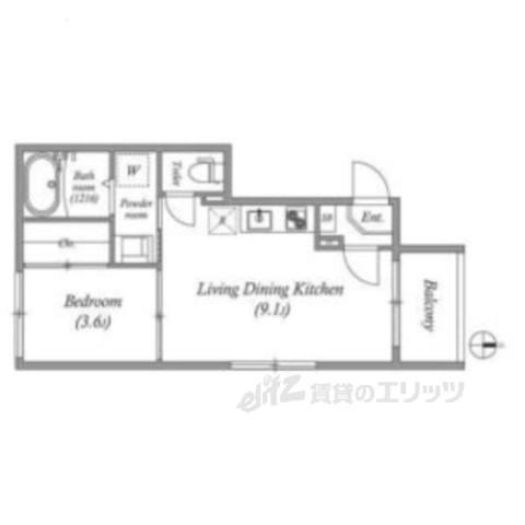 DIIRA鳥羽街道(1LDK/1階)の間取り写真