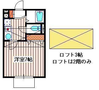 アンバーシェード(1K/2階)の間取り写真