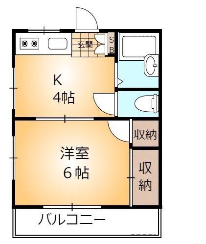 ヒルトップ西新宿(1K/2階)の間取り写真