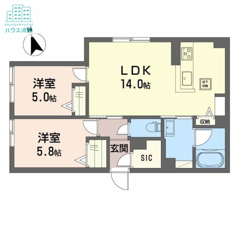 シャーメゾンステラート(2LDK/1階)の間取り写真