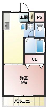 サンリーフII(1K/2階)の間取り写真