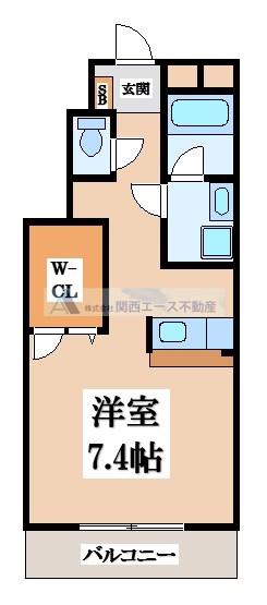 フジパレスフォンターナI番館(1K/1階)の間取り写真