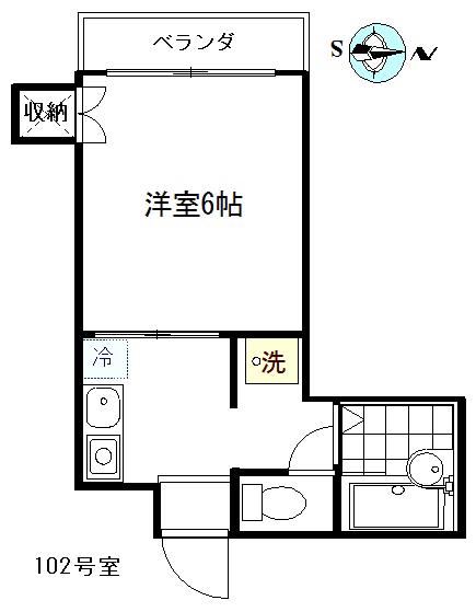 メゾン堀部(1K/1階)の間取り写真