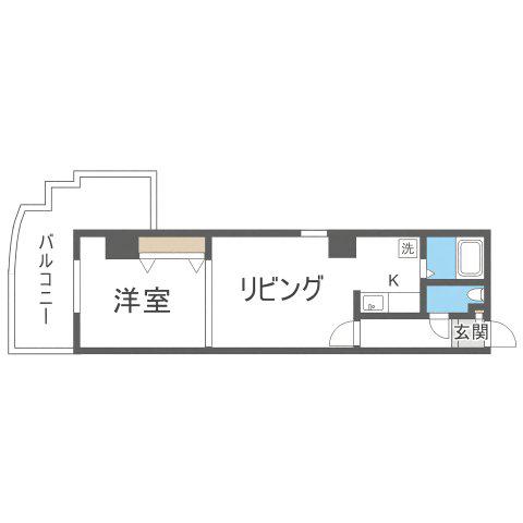 ミラバ札幌中央(1DK/7階)の間取り写真