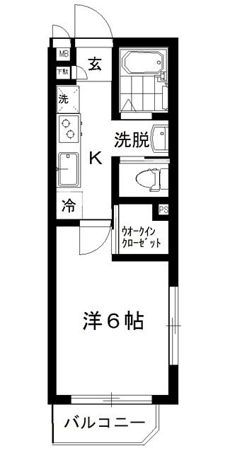 カルデラッツィオ瑞江(1K/1階)の間取り写真