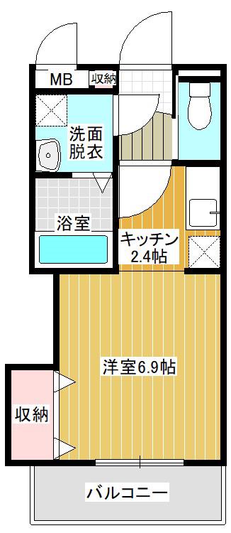 セレブレイト鹿嶋(ワンルーム/1階)の間取り写真
