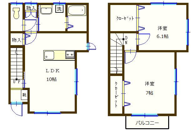 ブルーノート(2LDK/1階)の間取り写真