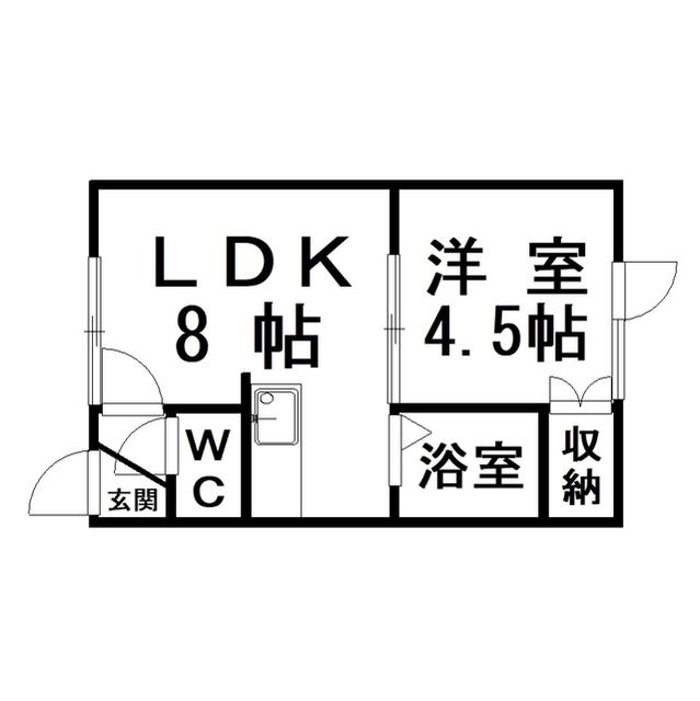 コーポOTK(1LDK/1階)の間取り写真