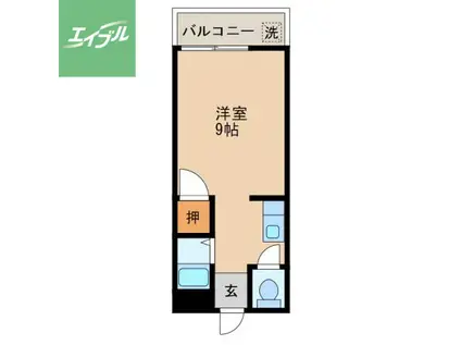 シャトー大手(ワンルーム/2階)の間取り写真