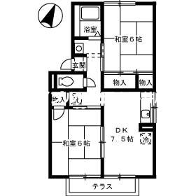 コーポ佐藤(2DK/1階)の間取り写真