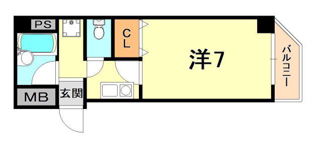 リンケージIII(1K/5階)の間取り写真