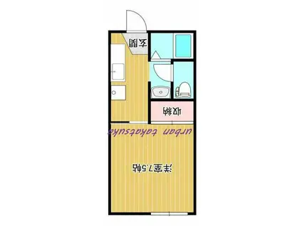 パトリエ加納 II(1K/1階)の間取り写真