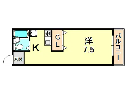 コーポ松下(1K/1階)の間取り写真