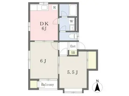 ソレアードI(2DK/1階)の間取り写真