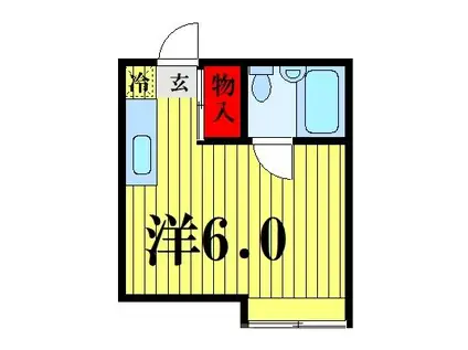 キャピタル松戸(ワンルーム/2階)の間取り写真