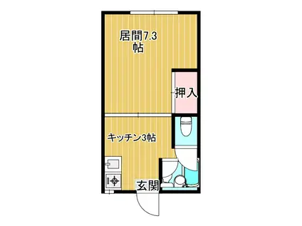 プラザドゥクレストA(1K/1階)の間取り写真