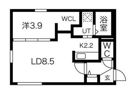 PORTEーBONHEUR FUKUZUMI(1LDK/2階)の間取り写真