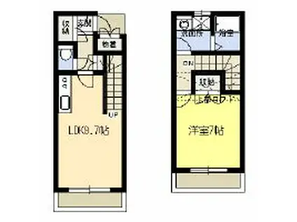 シャルム旭が丘(1LDK/1階)の間取り写真