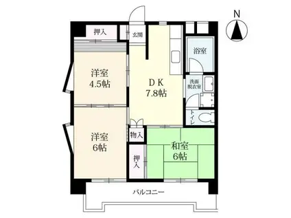 フェリシティ(3DK/6階)の間取り写真