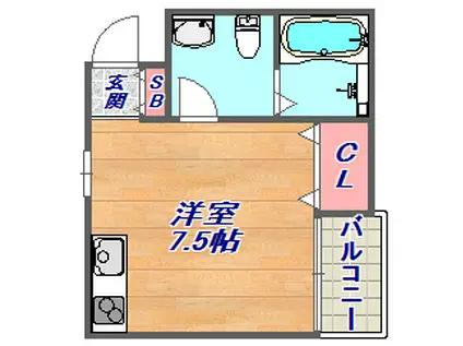 エルデ六甲(ワンルーム/1階)の間取り写真