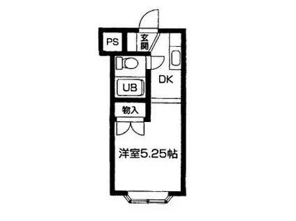 ヘリオス378谷保(1K/1階)の間取り写真