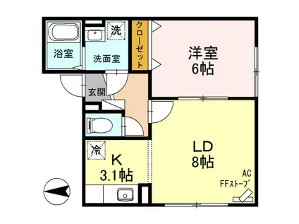 ユー・コート(1LDK/1階)の間取り写真