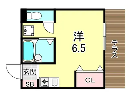 アルページュ(ワンルーム/1階)の間取り写真