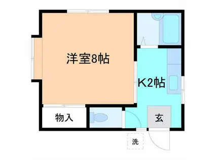 ミルフィーユII(1K/1階)の間取り写真