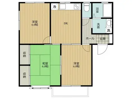 サンハイツ愛(3DK/1階)の間取り写真