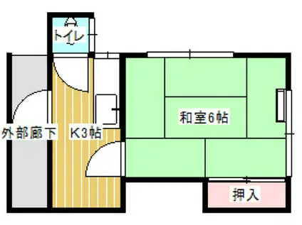 田中アパート(1K/2階)の間取り写真