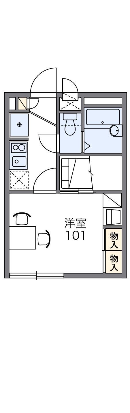 レオパレスEM1(1K/2階)の間取り写真
