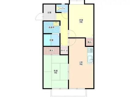 山口ハイツ(2LDK/1階)の間取り写真