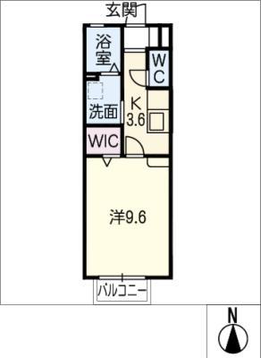 メモリアルハープ(1K/1階)の間取り写真