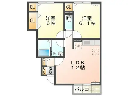 ソフィアコート A(2LDK/1階)の間取り写真