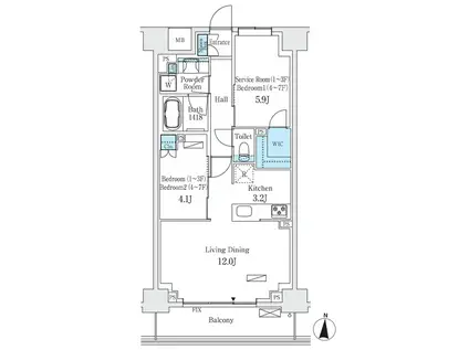 ロイジェントパークス押上錦糸町(1SLDK/2階)の間取り写真
