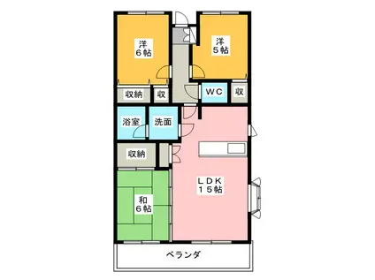 エクレール新富士 II(3LDK/2階)の間取り写真