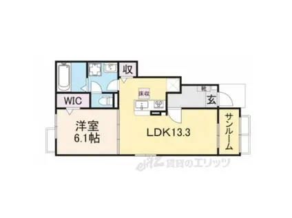 デスパシオ氷上2(1LDK/1階)の間取り写真